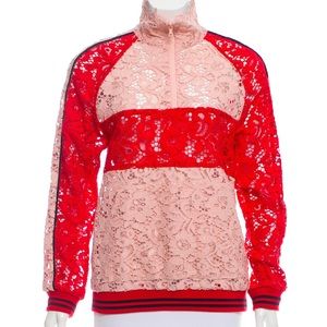 GOEN.J Lace zip up long sleeve top